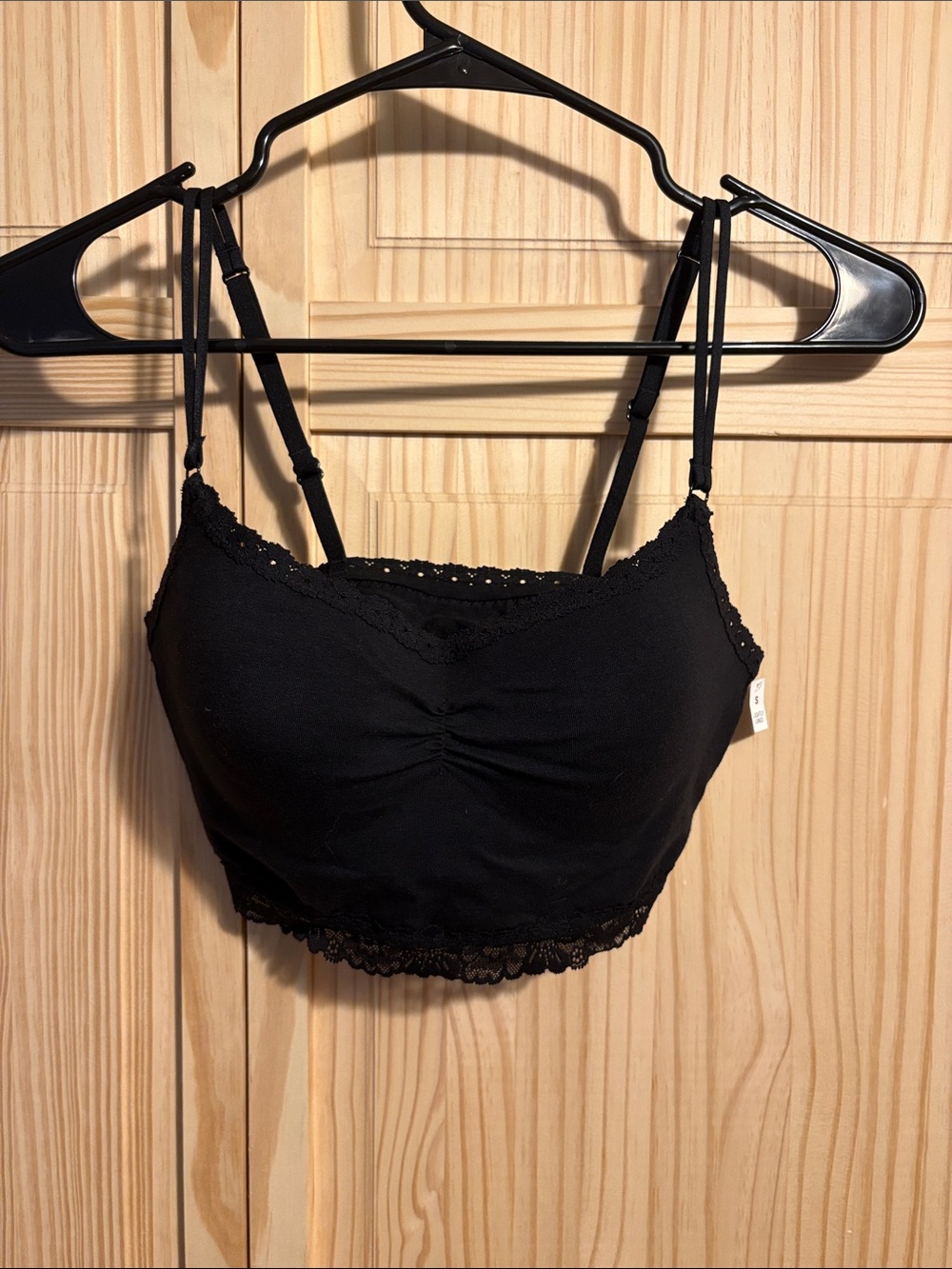 PINK Victoria's Secret Black Lace-Trim Bralette
